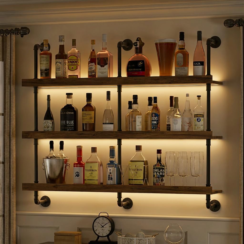Étagère à vin murale avec écla - Home Bar Shelf avis et prix