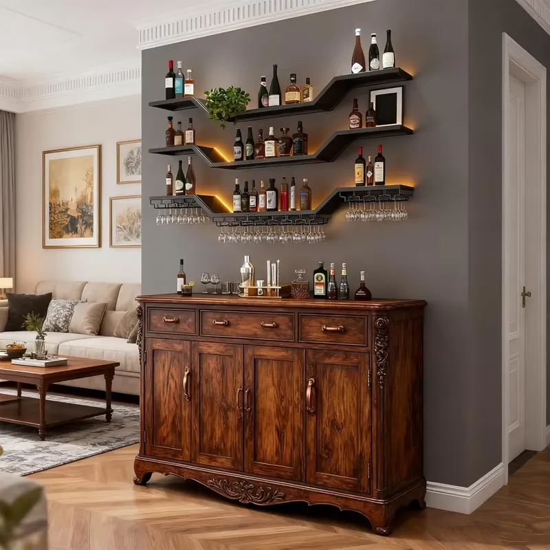 Étagère à vin murale LED de 70 - Home Bar Shelf avis et prix